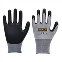 Sarung Tangan Dilapisi Busa Nitril Abu-abu Putih Nylon Meliputi